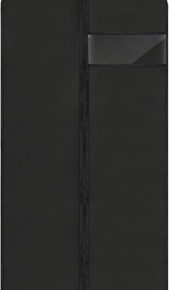 Dress Bags for Gowns Long, 60'' Garment Bags for Hanging Clothes, Suit Bag Cover for Storage and Travel (Black)