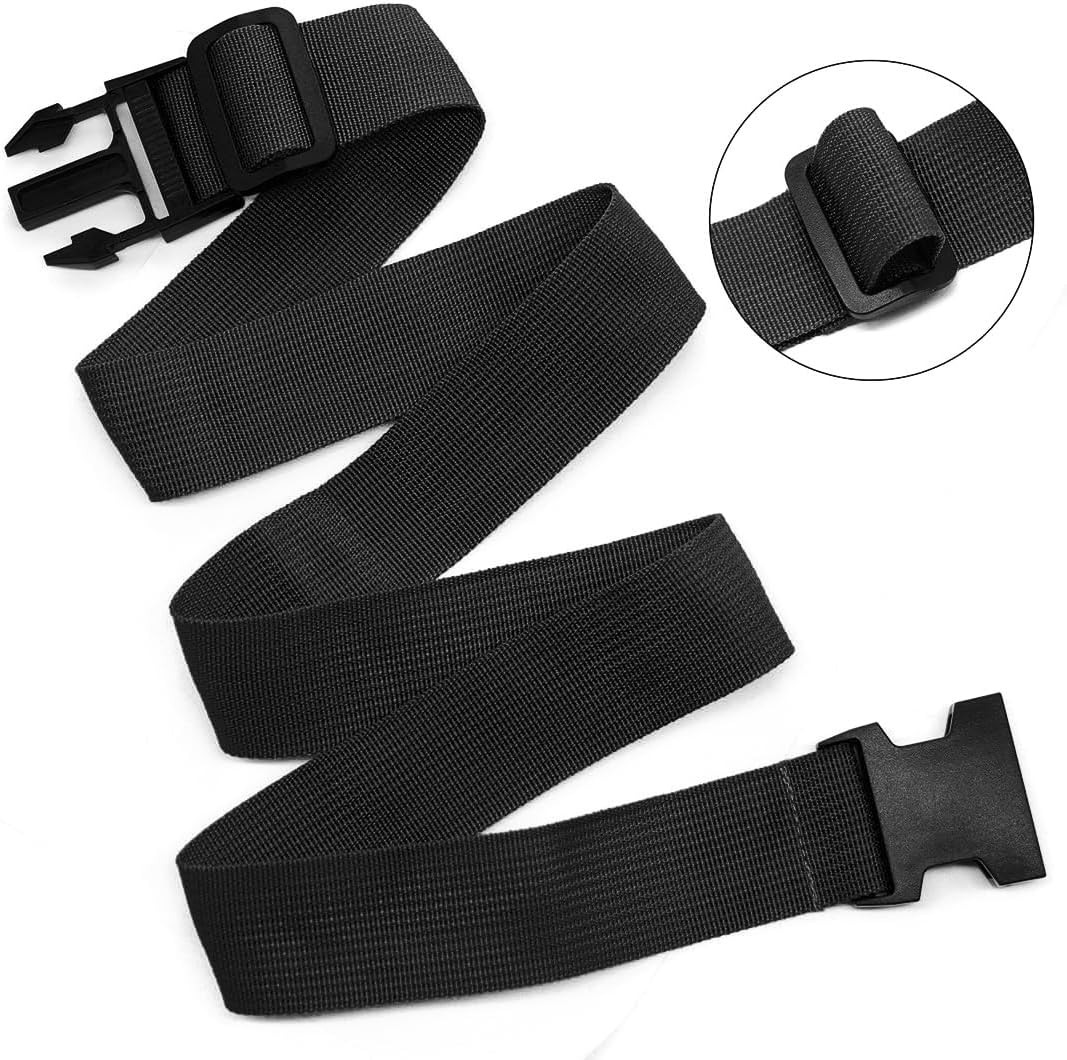 Luggage Straps for Suitcases, Travel Belt Multiple Connector, 2 Pack Black | Thick Weave High Tensile 600D Fabric, Heavy Duty Polyester, Quick Release Buckle, Adjustable 25" to 45", Fits Most Luggage - Image 7