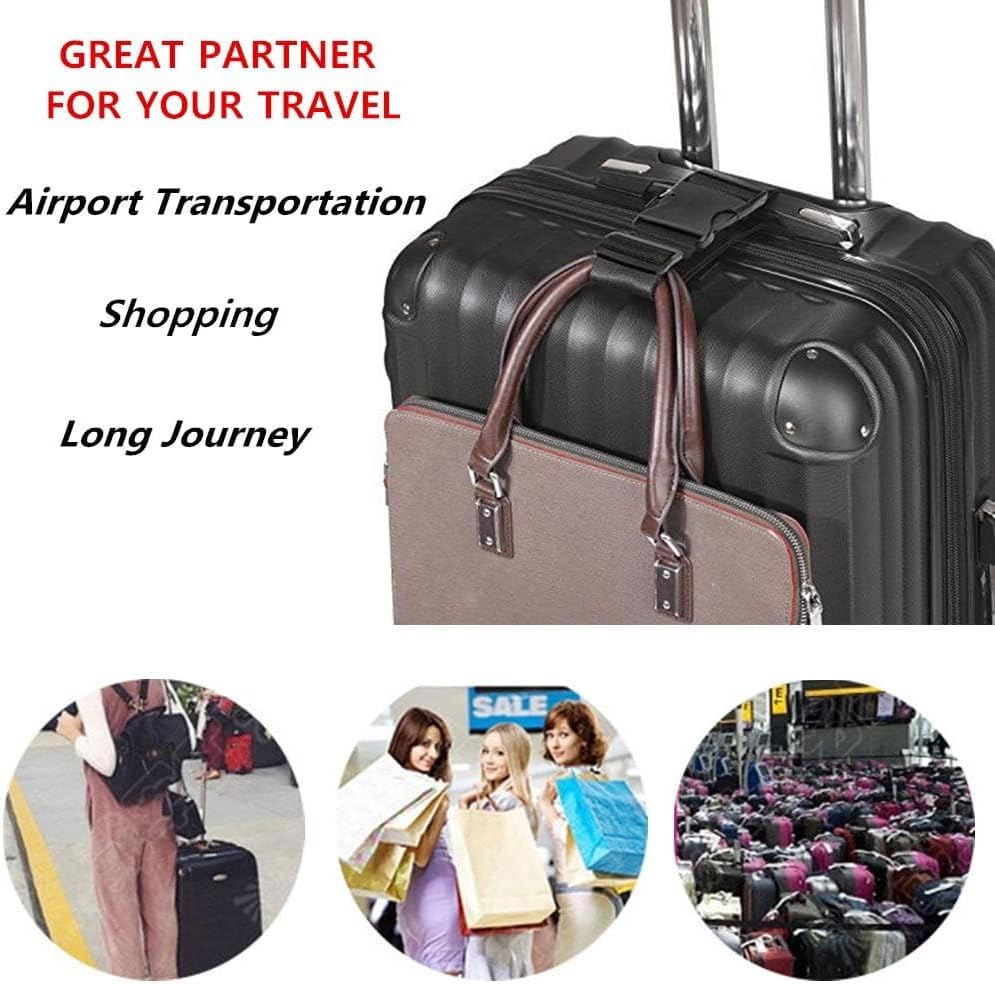 Luggage Straps for Suitcases, Travel Belt Multiple Connector, 2 Pack Black | Thick Weave High Tensile 600D Fabric, Heavy Duty Polyester, Quick Release Buckle, Adjustable 25" to 45", Fits Most Luggage - Image 8